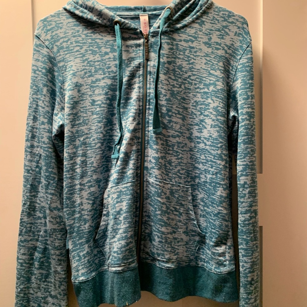 Blue Marbled Zip-up hoodie Women ‘s